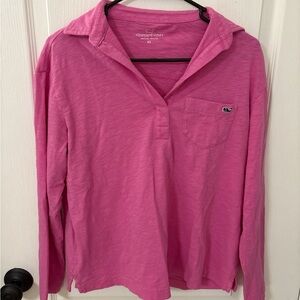 Vineyard Vines Hot Pink Long Sleeve Polo Shirt